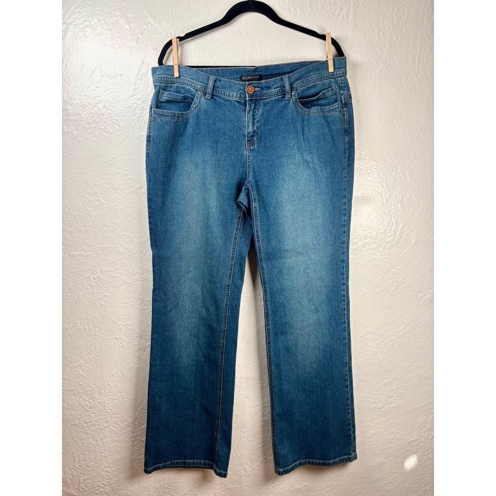 Axcess‎ Straight Leg Jeans Womens 14 Stretch Mom Jeans Y2K 2000s Weekend Comfort